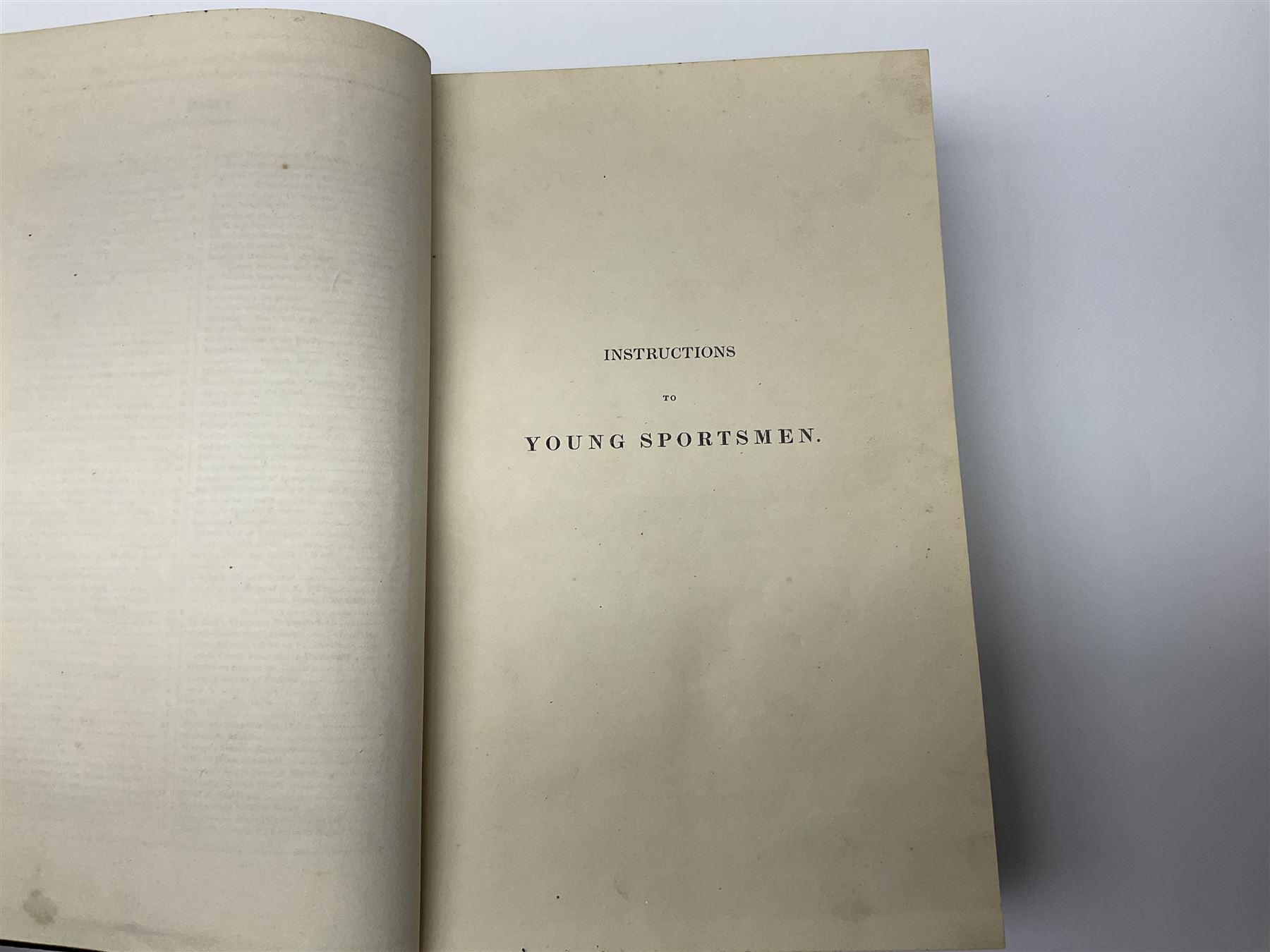 Hawker Lt. Col. P.: Instructions to Young Sportsmen in all that Relates to Guns and Shooting. 1833 7th edition. Re-bound in green cloth; Harting James Edmund: Hints on Shore Shooting.1871; Army Field Service Pocket Book. 1938. Contains numerous bound pamphlets; Ferrar Major M.L.: Officers of The Green Howards. 1920; Blake George: Mountain & Flood - History of the 52nd Lowland Division. 1950; and XV International Brigade. 1975 (6)