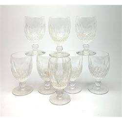 A set of eight Waterford crystal Colleen pattern wine glasses, H13cm. 