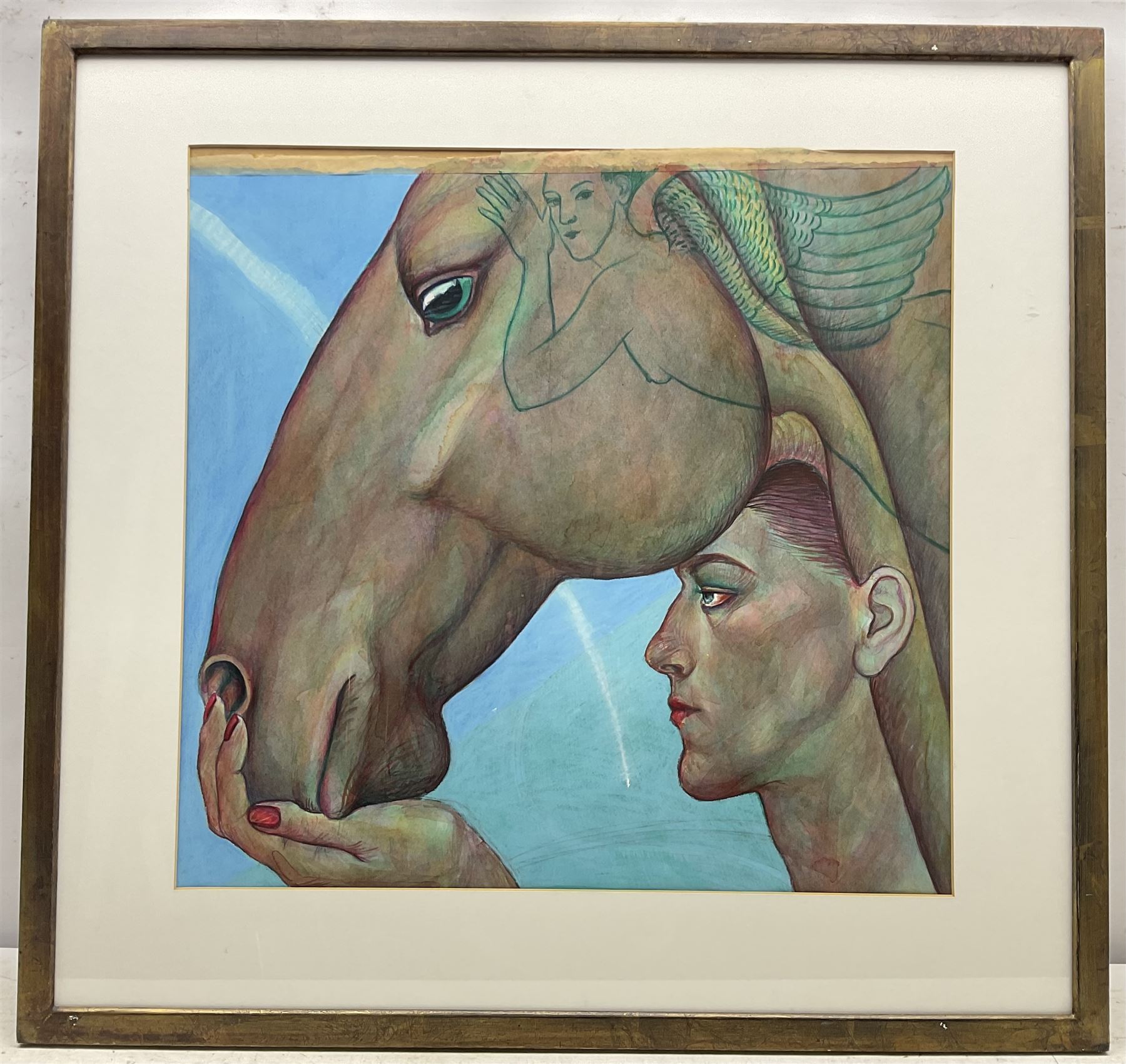 June Carey RSW RGI (Scottish 1942-): 'The Flying Horse', watercolour, signed and titled on label verso 51cm x 53cm