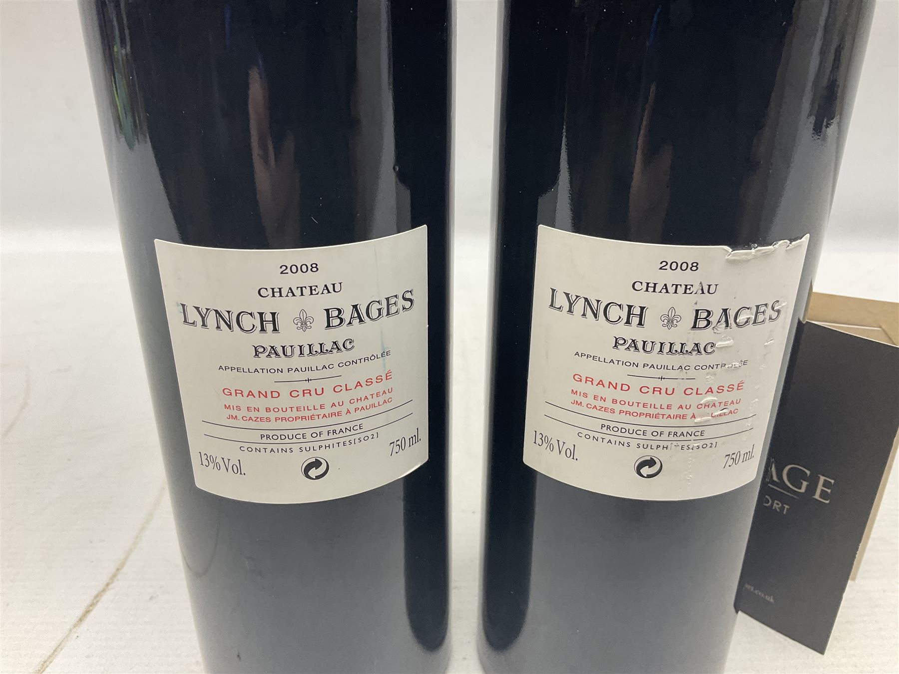 Chateau Lynch Bages, 2008, Grand Cru Classe Pauillac, 750ml, 13% vol, two bottles 