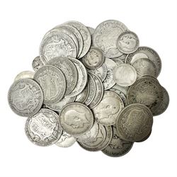 Approximately 440 grams of Great British pre 1920 silver coins, including various King George V halfcrowns etc
