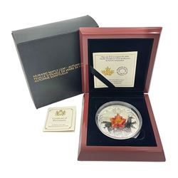 Royal Canadian Mint 2016 'Autumn Radiance' fine silver fifty dollar coin, cased with certificate 