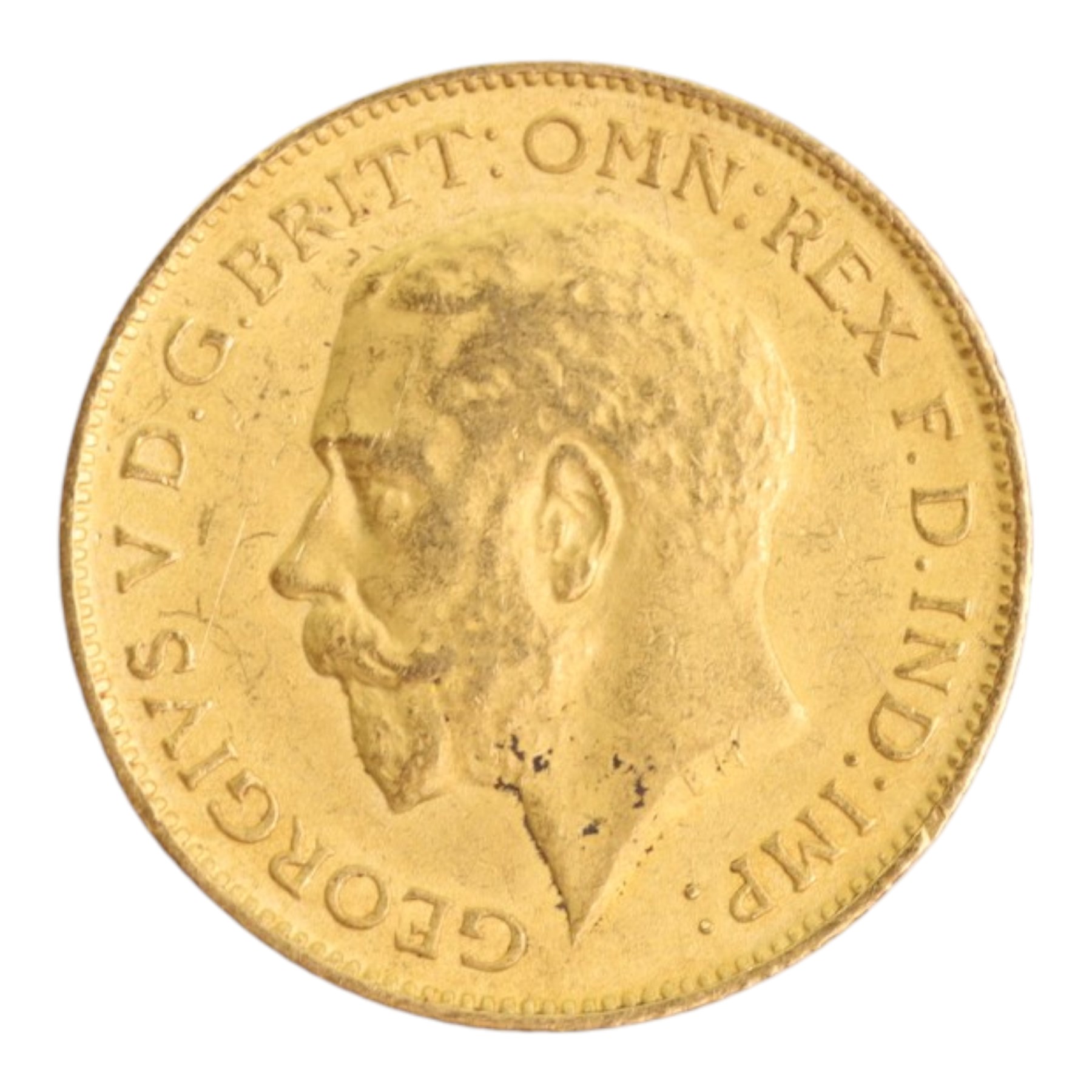 King George V 1913 gold half sovereign coin