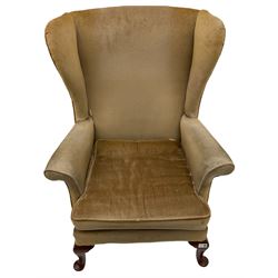 Parker Knoll wing back upholstered armchair, and two 19th century mahogany side chairs (3)