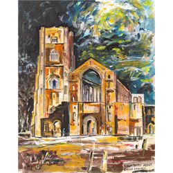 Brian Edwards (British 1944-): 'Fountains Abbey 2', acrylic on canvas signed, titled and d...