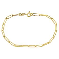 18ct gold rectangular link bracelet, stamped 750