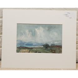 Robert West Napier (Scottish 1876-1962): Sheep Beside a Loch, watercolour signed 16cm x 25cm (mounted)