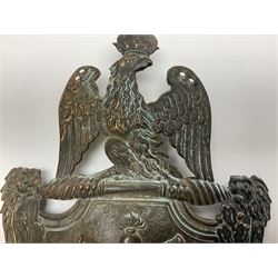 French First Empire Artillery shako plate c1814 H14cm