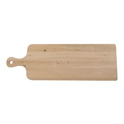 Wooden cheeseboard of rectangular form, upon four turned bun feet, H89cm W29.5cm