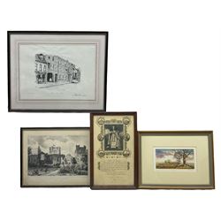 Martin Taylor limited edition colour etching, 19th century engraving of Ashby-de-la-Zouch Castle, John Steven Dews signed print, and a quantity of further prints