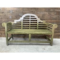 Solid teak Lutyens design garden bench