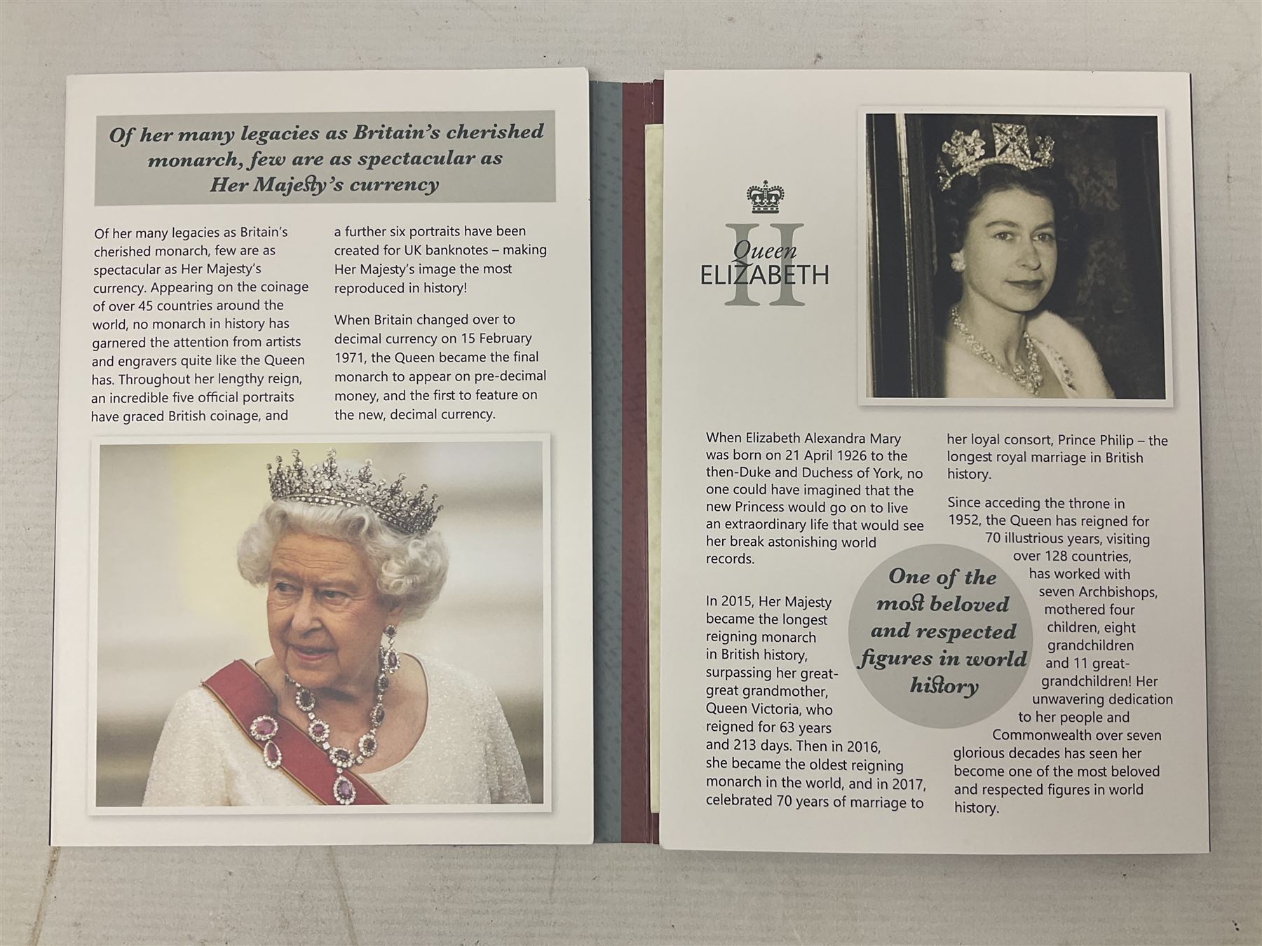 Queen Elizabeth II 'The Platinum Jubilee Banknote Collection' including 2022 'The Unissued Fifty Pence Banknote Gold Coin', housed in official card folder with certificates