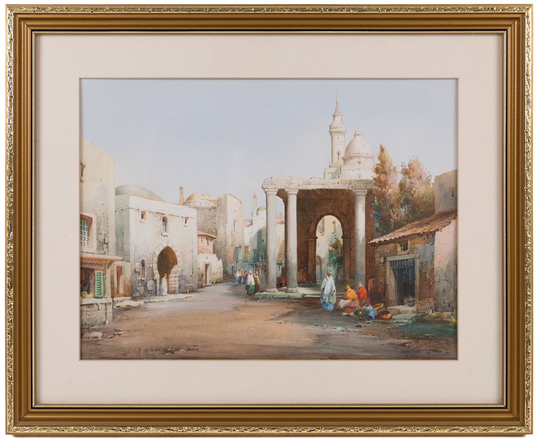 Attrib. Noel Harry Leaver (British 1889-1951): North African Street Scene - likely Tangiers, watercolour signed G Goodall, possibly a pseudonym, 27cm x 36cm