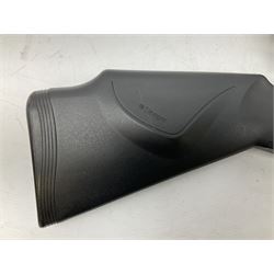 Stoegar .177 air rifle with break barrel action, 3 x 9 telescopic sight and fully integrated sound moderated barrel, no visible serial number, L109cm; in Stoeger lined gun sling