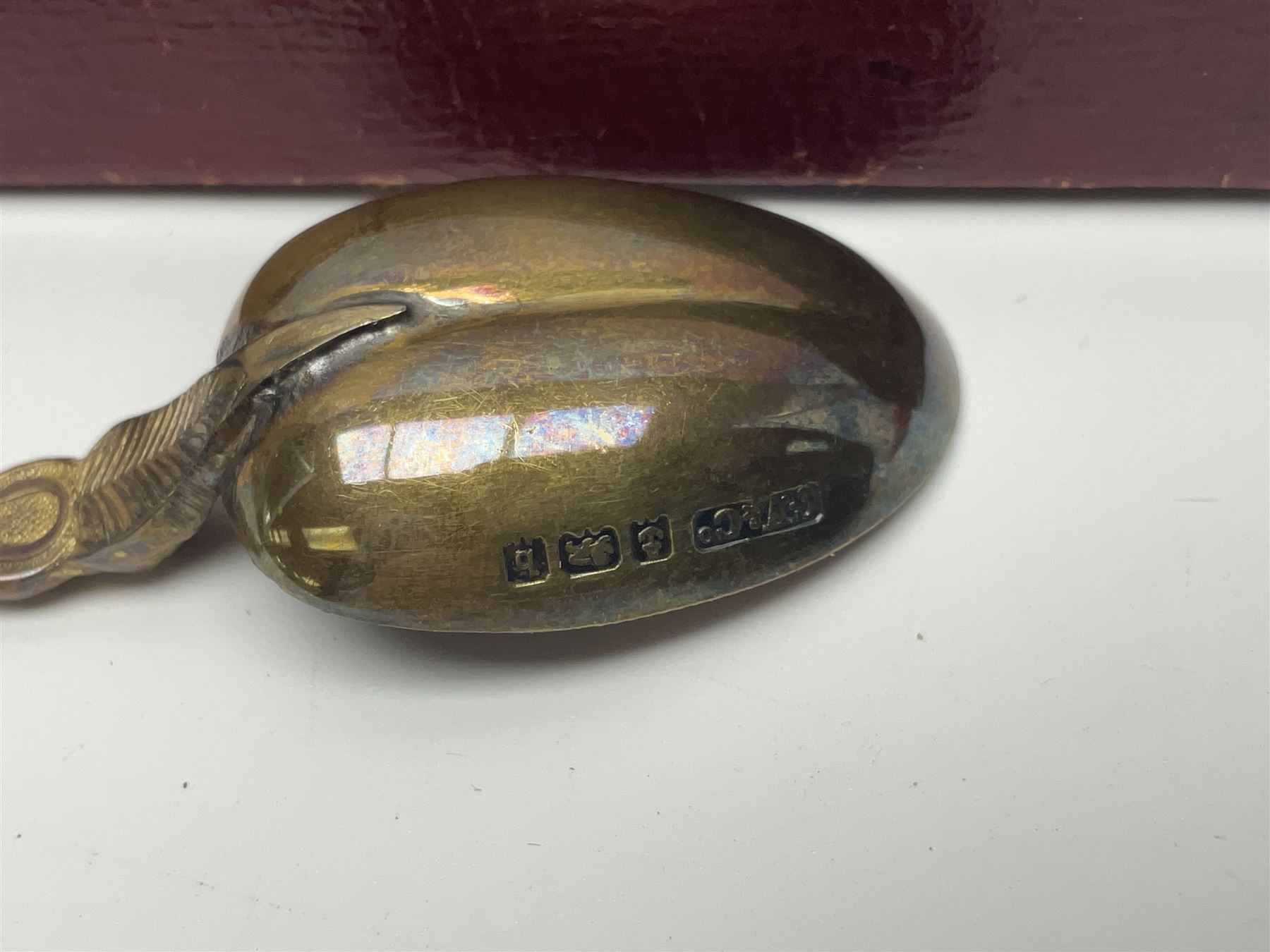 Edwardian silver facsimile coronation spoon, hallmarked Gourdel Vales & Co, Birmingham 1901, EPNS serving spoons, coins and a collection of vintage and later costume jewellery
