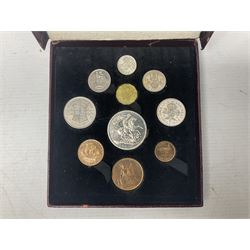 King George VI 1951 Festival of Britain ten coin proof set, housed in The Royal Mint maroon case