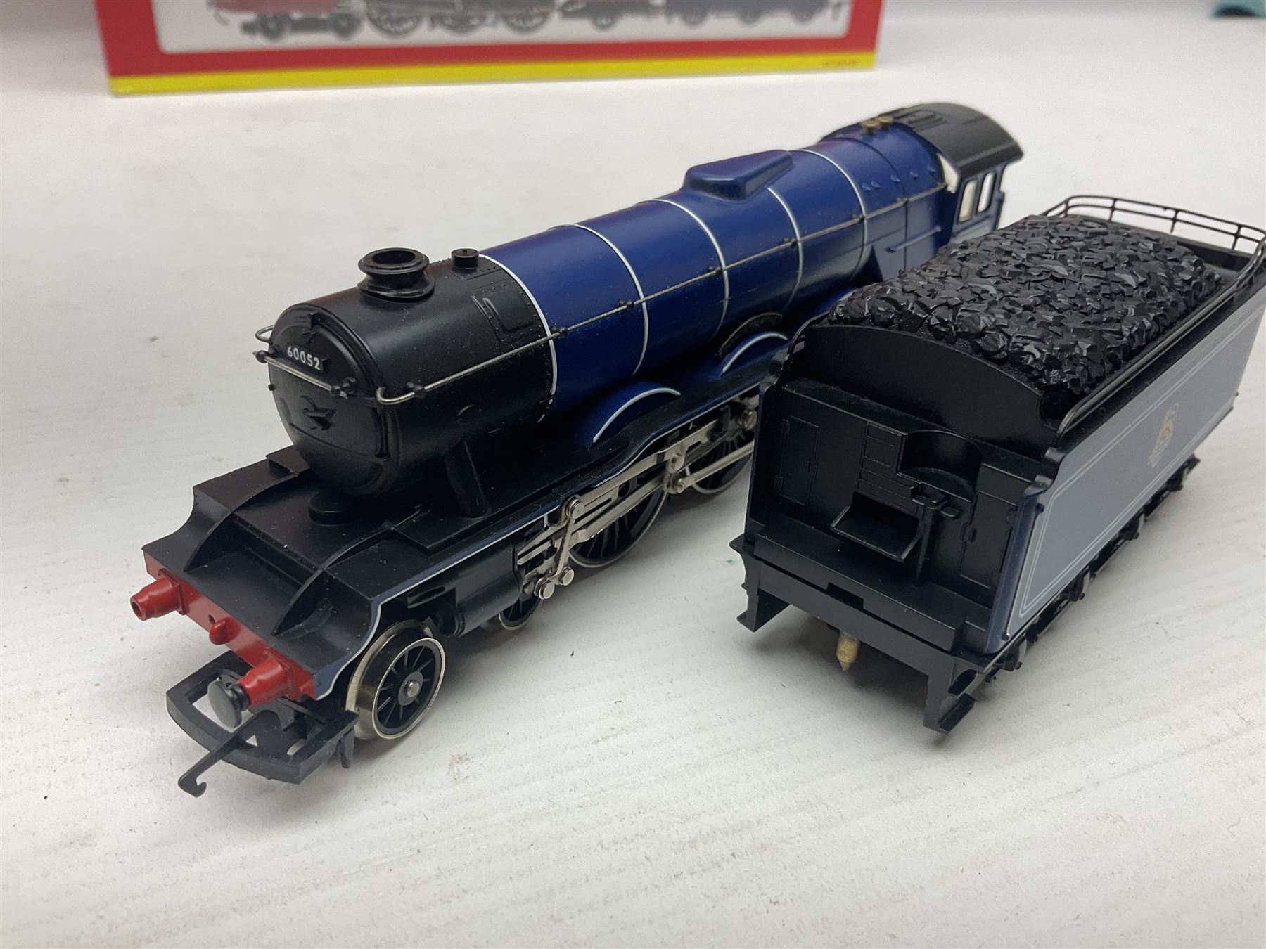 Hornby '00' gauge - Coronation Class 4-6-2 locomotive 'Duchess of Gloucester' No.6225 in LMS maroon; Class A1/A3 4-6-2 locomotive 'Flying Scotsman' No.4472 in LNER green; Class 9F 2-10-0 locomotive 'Evening Star' No.92220 in BR green; all boxed; and Class A1/A3 4-6-2 locomotive 'Prince Palatine' No.60052 in BR blue; unboxed (4)