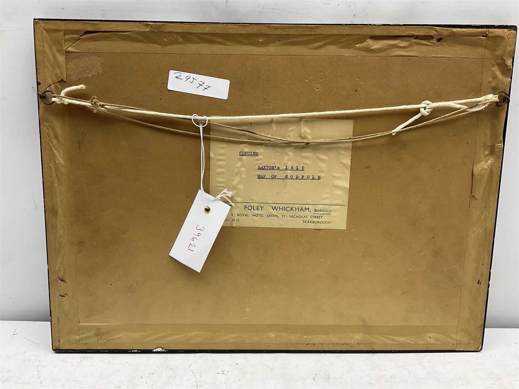 William Kip (British fl. 1588-1635) after Christopher Saxton (British 1540-1610): 'Norfolicæ comitatus quem oli icenci' Norfolk, engraved 17th century map with hand-colouring 27cm x 39cm