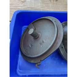 2lb 6.5 inch diameter pork pie press die, base maker, lidder and cutter, with 140 pie tins - THIS LOT IS TO BE COLLECTED BY APPOINTMENT FROM DUGGLEBY STORAGE, GREAT HILL, EASTFIELD, SCARBOROUGH, YO11 3TX