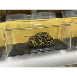 DeAgostini The Combat Tanks Collection -  forty-six periodical issued die-cast models of tanks; in plastic display cases in unopened blister packs (46)