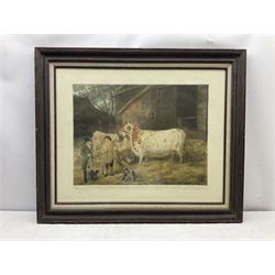 William Ward (British 1766-1826) after George Garrard (British 1760-1826): 'To the Right Hon Lord Somerville President of the board of Agriculture this plate of a Holderness Cow...', mezzotint with hand colouring pub. 1978, 47cm x 61cm