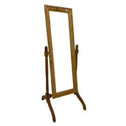 Traditional pine cheval dressing mirror