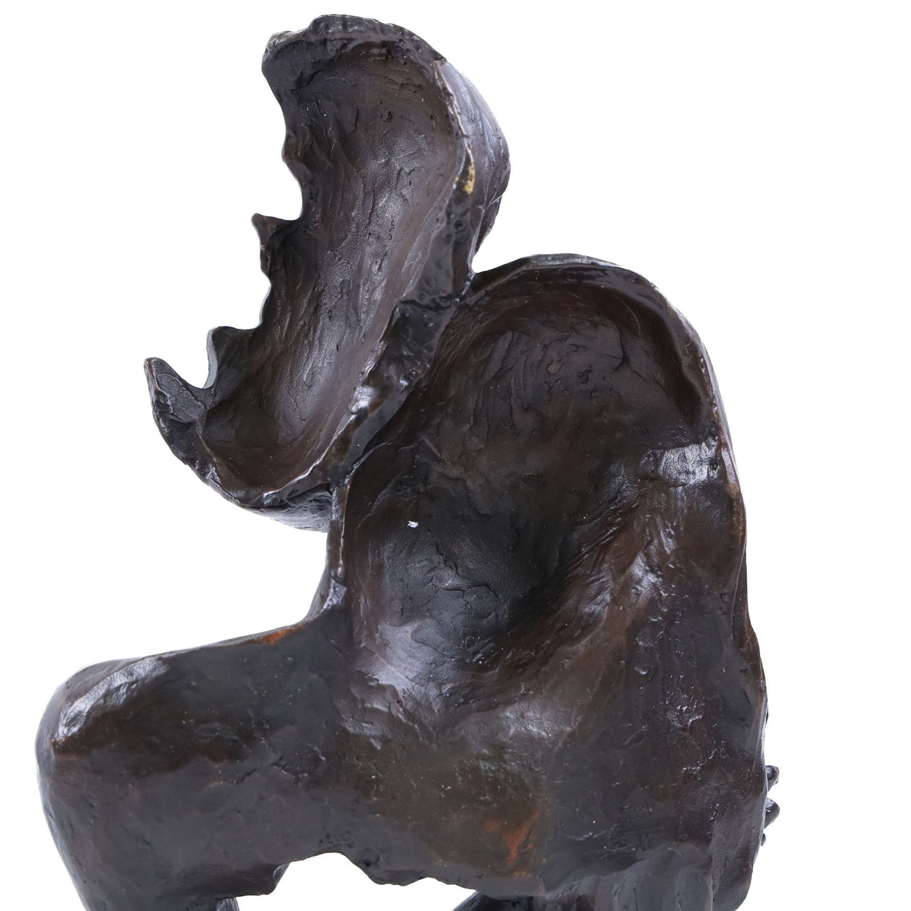 Bronze sculpture,  Abstract lovers  upon a marble base, H28cm
