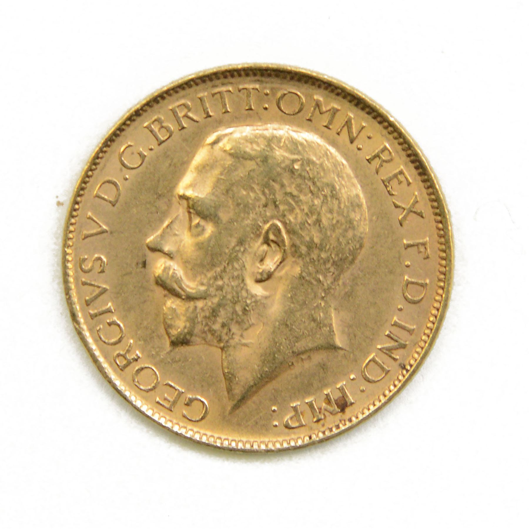 King George V 1927 gold full sovereign coin, Pretoria mint