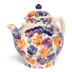 Emma Bridgewater gallon teapot, in Pansies pattern, H21cm
