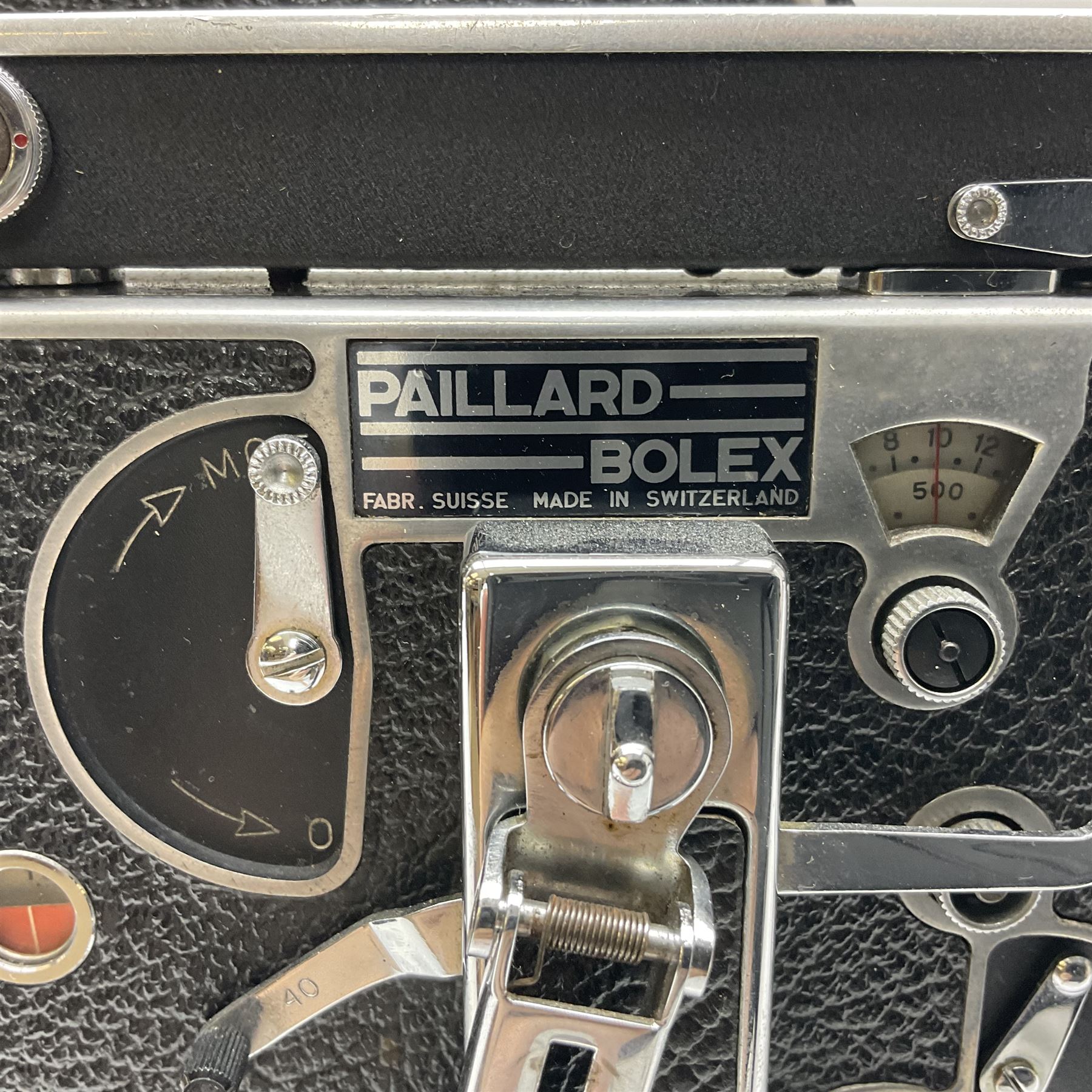 Bolex H16 Reflex camera body, serial no. 136928, with 'Macro-Switar 1:1.9 f=75mm' lens, serial no. 1131474, Switar H16 RX 1:1.6 f=10mm' lens, serial no. 1106324, with hard carry case