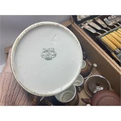 Cased canteen of cutlery, together with set of fish flatware, French teawares etc, in two boxes 