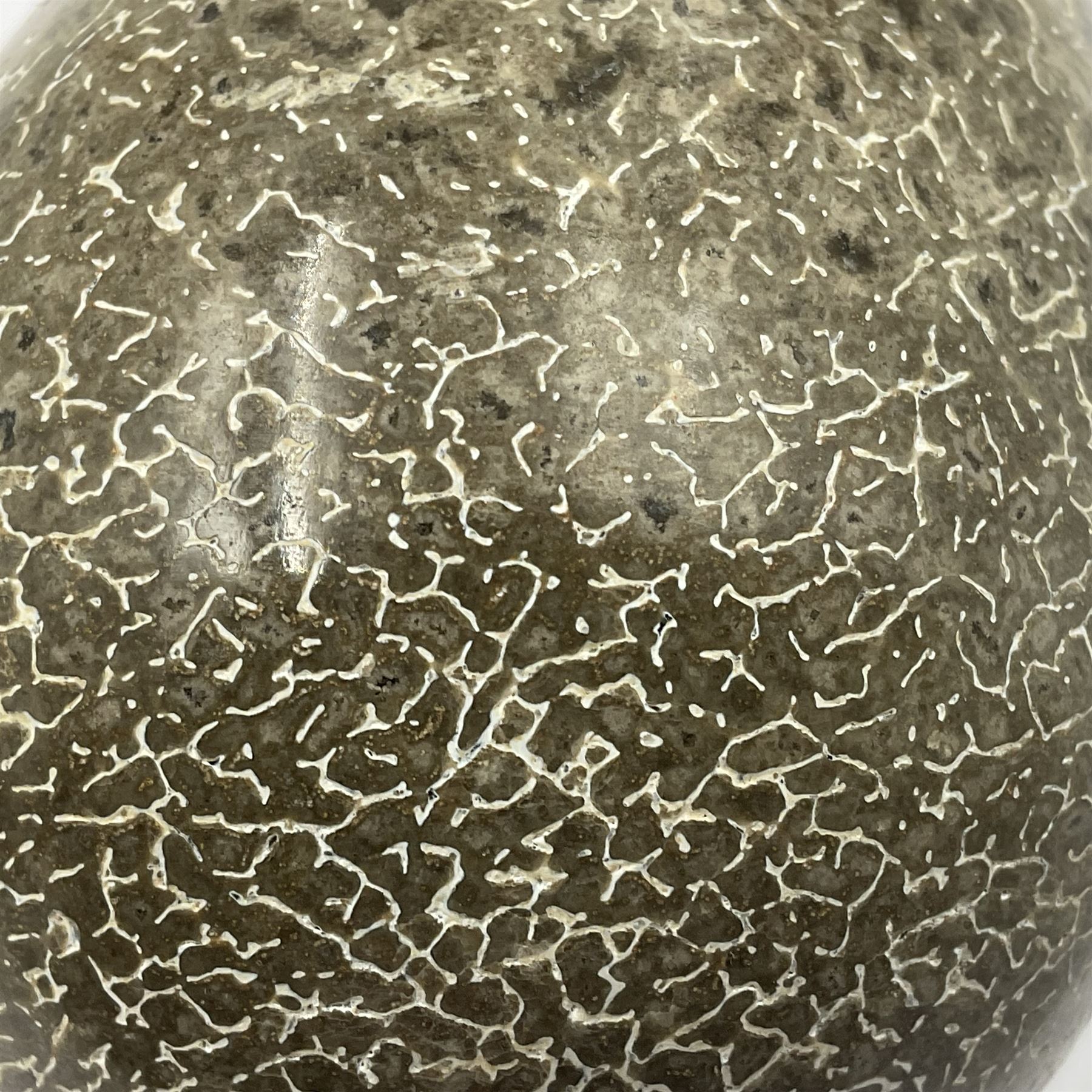 Agatized dinosaur bone shaped in ovoid from, from thigh bone of a Atlasaurus, age; Jurassic period, location; Morocco 