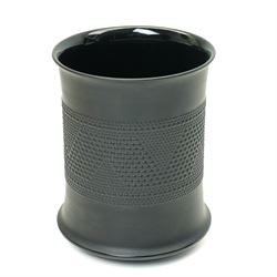 Tapio Wirkkala and Bjørn Wiinblad for Rosenthal - bowl decorated in light relief with goddesses, H15cm; together with two vases from the Porcelaine Noir series, larger H31.5cm (3)