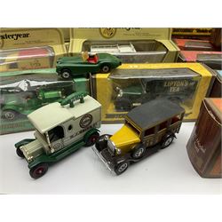 Matchbox - approximately sixty Models of Yesteryear to include special edition 1820 Passenger Coach and Horses, limited editions 1894 Aveling-Porter Steam Roller, 1829 Stephensons Rocket and 1905 Fowler Showman’s Engine; older models from the 1970s such as Y-1 1911 Model ‘T’ Ford, and a large quantity of modern models with reference materials in folder; mostly boxed 