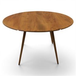 Ercol - model '384' light elm drop leaf table, on tapering legs