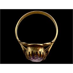 9ct gold amethyst ring, hallmarked 