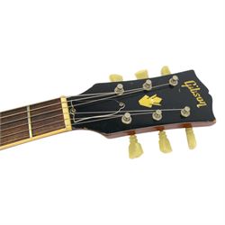 1967 Gibson ES-335 TDC electric guitar, in cherry red finish, made in USA, semi-hollow body, mother of pearl fret markers, original pick guard, original tuning pegs, contained within period hard case made in Philadelphia USA with orange velvet lining, guitar length L104cm