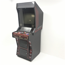 Electrocoin 'Xenon' arcade machine, with two game cartridges 'R-Type Leo' and 'Seibu Soccer', W69cm, H187cm, D93cm