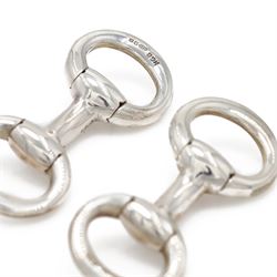 Hermès Nausicaa pair of silver cufflinks, French assay mark, boxed