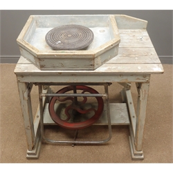  Foot operated potters wheel, W86cm, H92cm, D77cm  