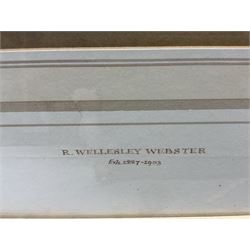 R Wellesley Webster (British exh.1887-1903): Dock End Whitby, watercolour signed and dated '99, 47cm x 73cm 
Notes: Webster is listed as living in Manchester 1887 and 1895, Anstruther 1894, and Southport 1899. He exhibited at the Manchester City Art Gallery 16 times, the Royal Academy 10 times, and once at the Royal Scottish Academy.