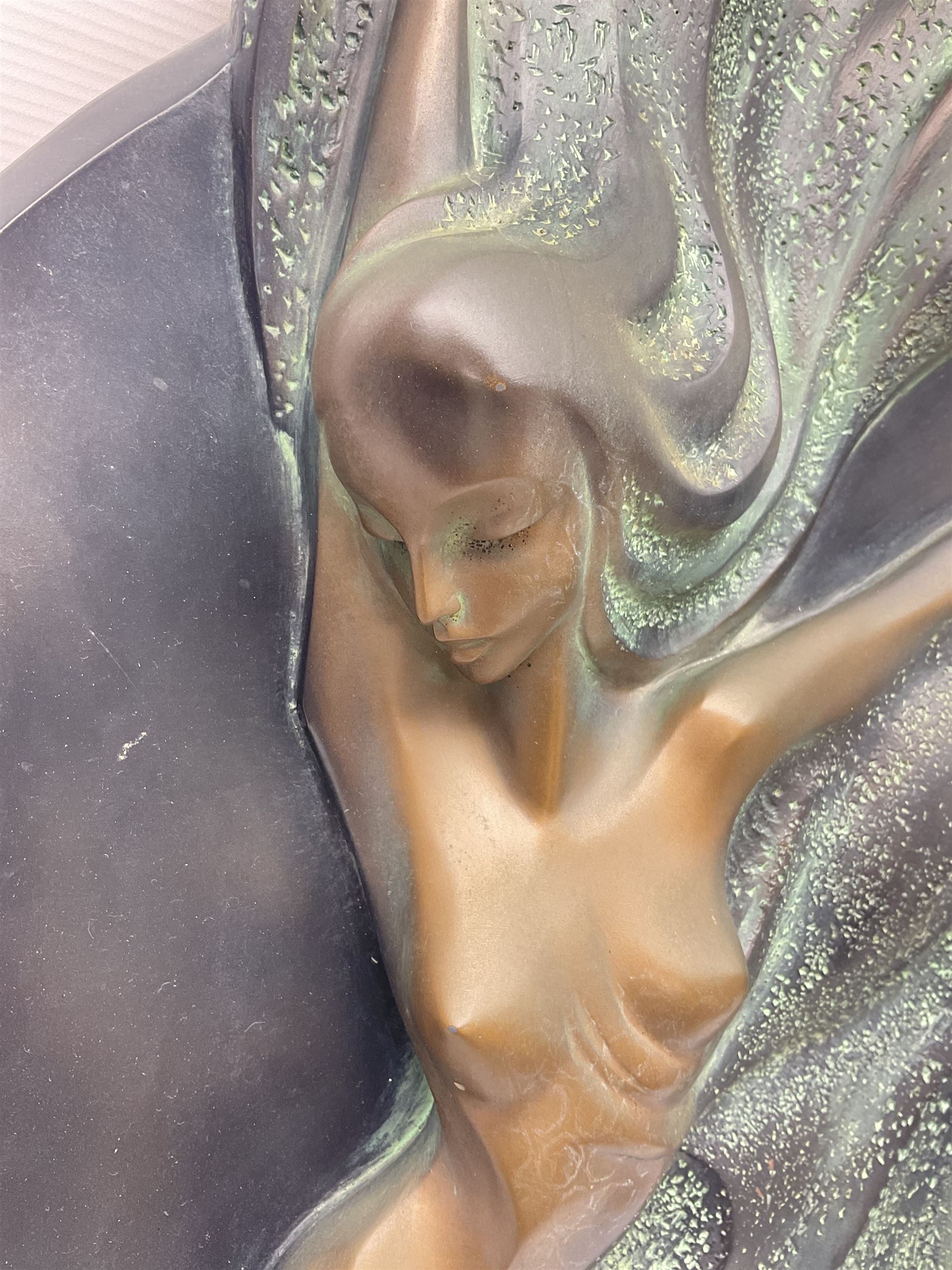 After Alexsander Danel for Austin Sculpture, Windswept, a wall hanging sculpture modelled as a female nude