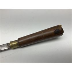 Leather covered swagger/sword stick with 40cm steel blade L62cm overall; another ash sword stick with 30cm diamond section steel blade; pair of fencing foils, the blades marked Solingen; two reproduction flintlock pistols; and 92cm inert cartridge belt (7)