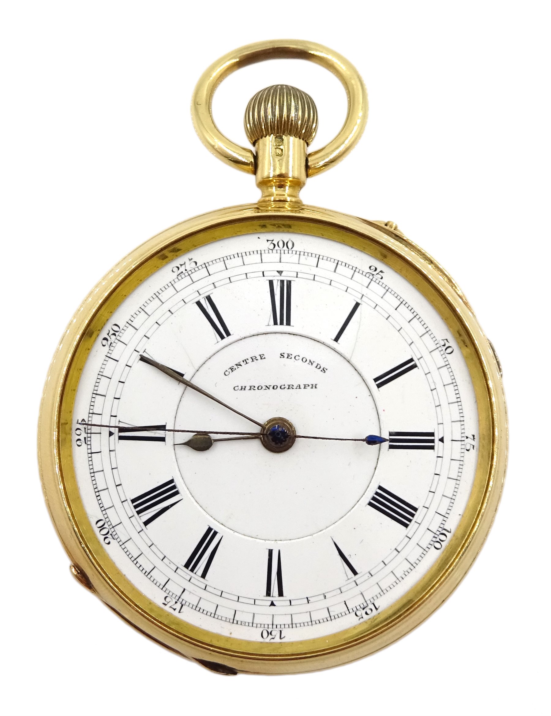 Victorian 18ct gold centre seconds chronograph pocket watch No. 231824 case by William Ehrhardt Birmingham 1893 Jewellery Watches Silver Coins