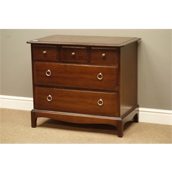  Stag Minstral mahogany five drawer chest, W82cm, H71cm, D47cm  