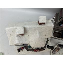 Christmas decorations; Premier LED Christmas Village scene with moving train, together with three Lumineo christmas scenes, and other similar 