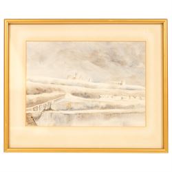 Bryan Whitmore (British 1836-1903): Snow over Whitby, watercolour signed 18.5cm x 26cm; R Smeltzer (British 19th/20th Century): 'West Ayton' Woods, watercolour unsigned, inscribed verso and dated 1924, 33cm x 22cm (2)