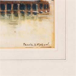 Frank Henry Mason (Staithes Group 1875-1965): 'Newcastle-on-Tyne - The Two Bridges', watercolour signed 15cm x 26.5cm 
Notes: later reproduced as a postcard by J J Longhurst, sold together with a framed example.