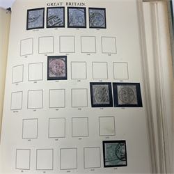 Great British Queen Victoria and later stamps, including perf penny reds, half penny 'bantam', King George V half crown seahorse, Queen Elizabeth II pre-decimal issues etc, housed in a green 'Windsor Album'