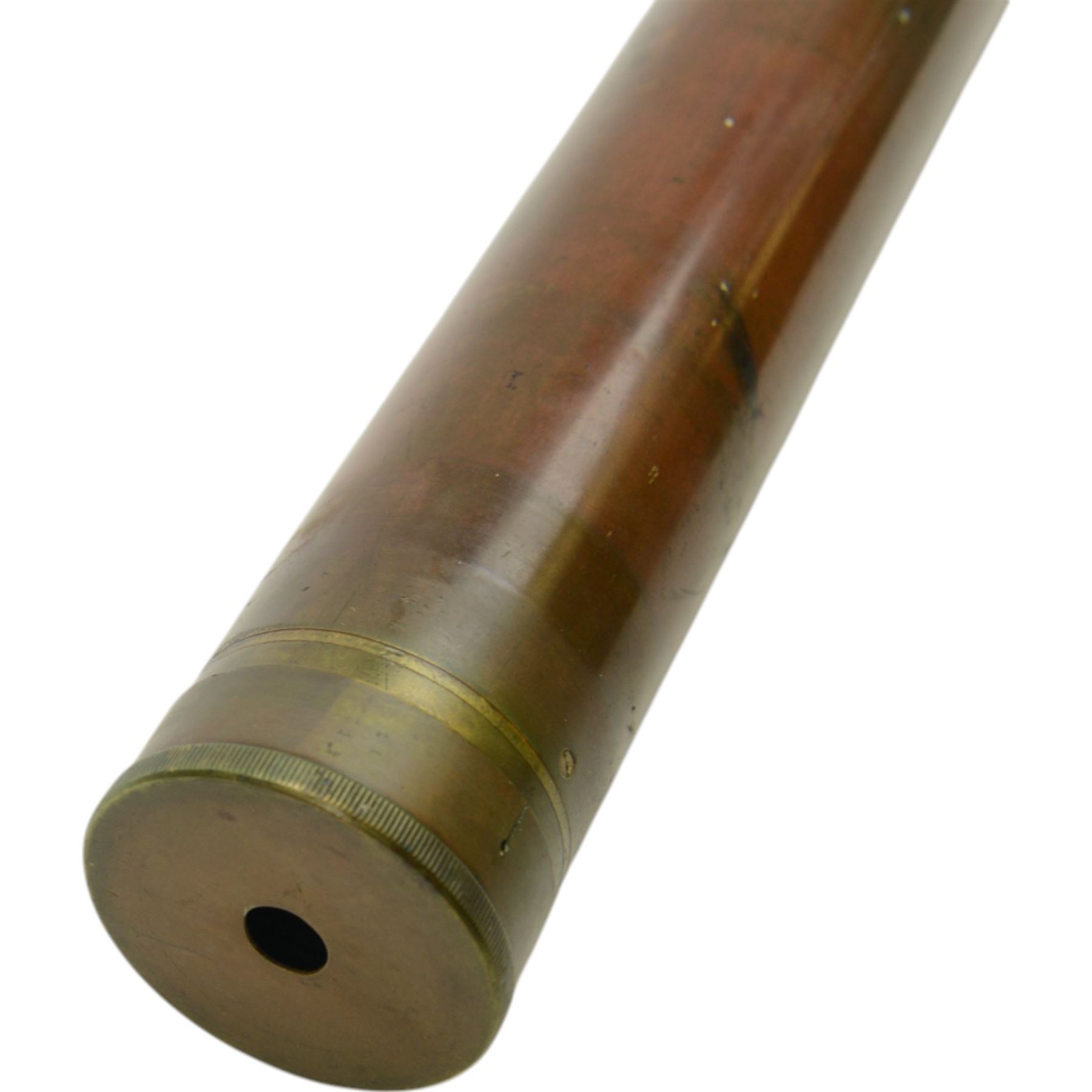Ross of London  gun scope no 57680, in wooden case marked 'Gun Sight Handle with Great Care', L88cm